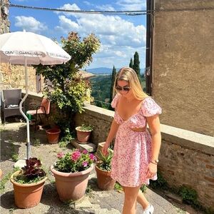 Sabo Skirt Pink Floral Mini Dress